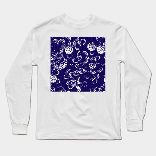 Blue Batik Bubble Waves Long Sleeve T-Shirt